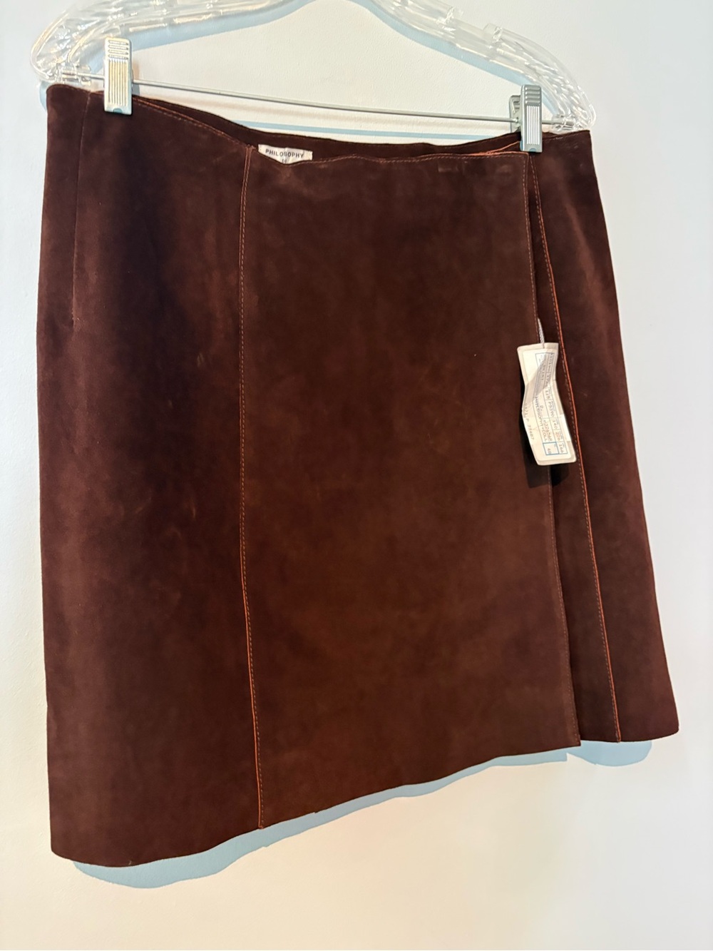 Alberta Ferretti Chocolate Brown Suede A-Line Skirt